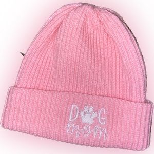 NWOT pink dog mom beanie